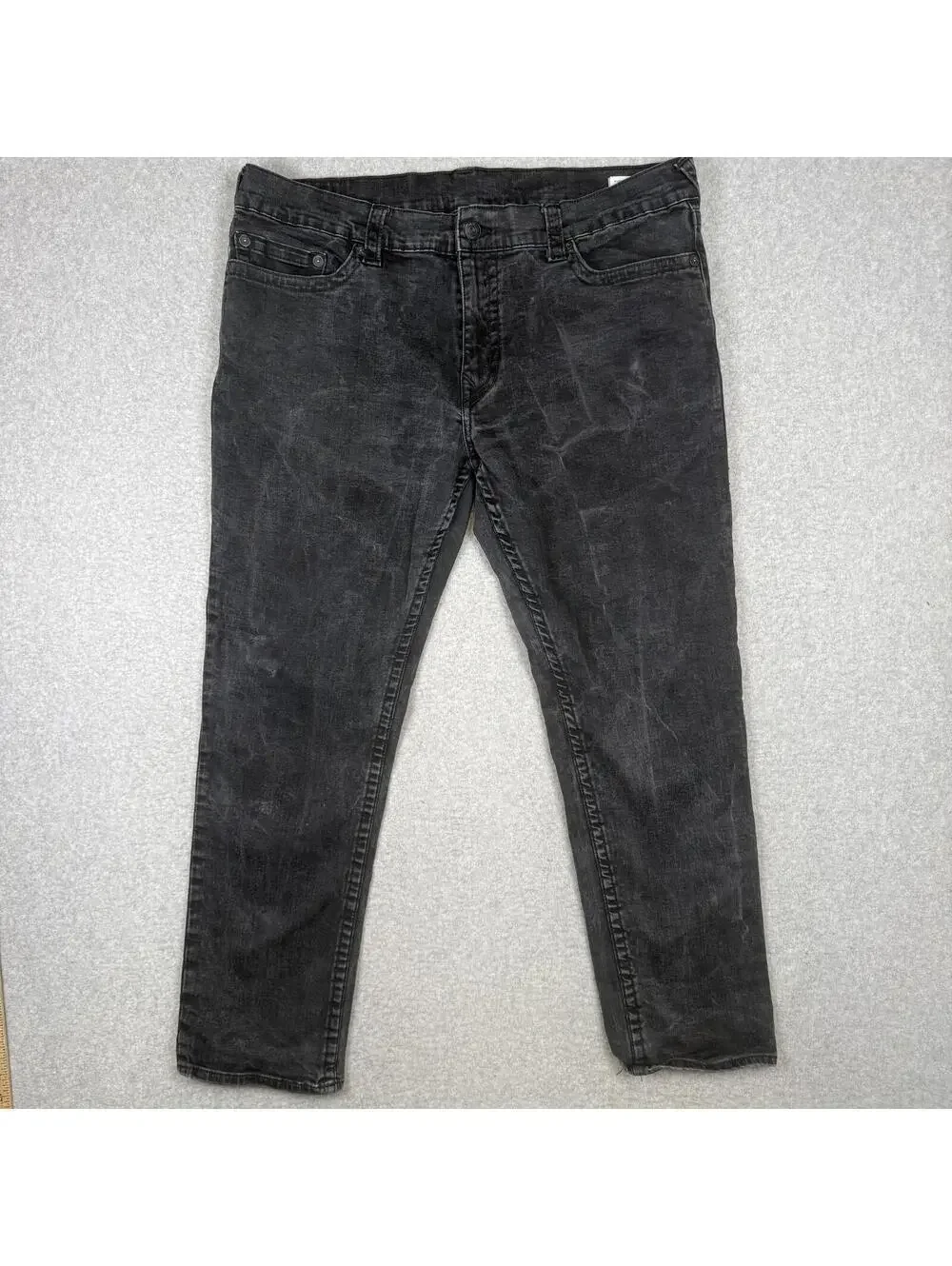 True Religion Men's Size 42 Black Geno Relaxed Slim Straight Jeans
